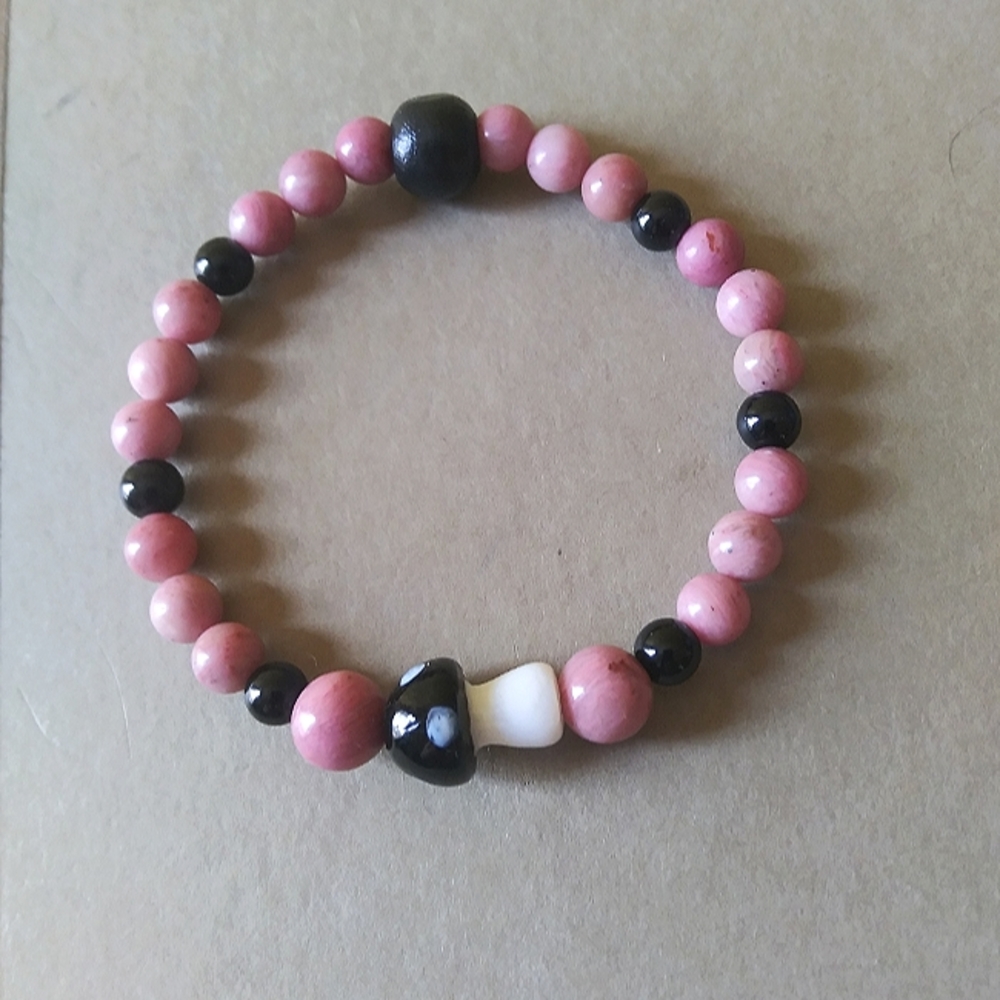Pinky + Black Mushroom Bracelet